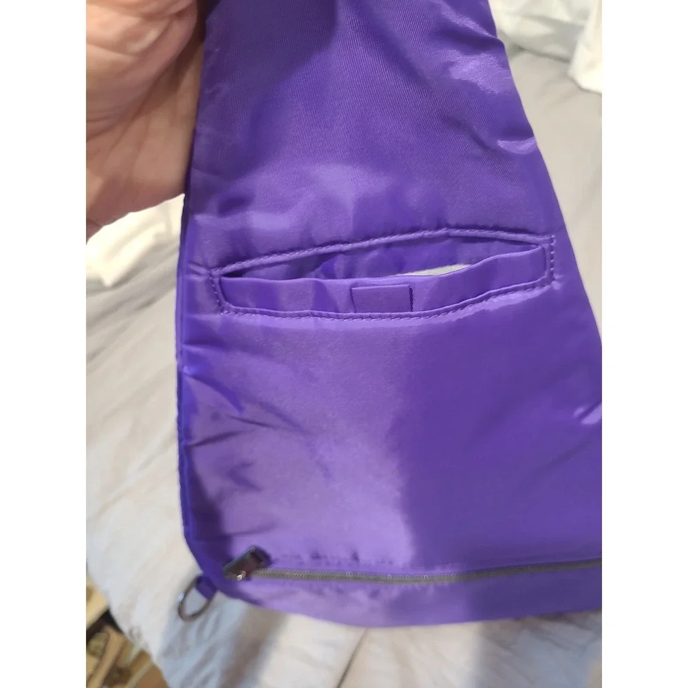 Lug Windsail Sling Bag Purple Quilted NWOT contemporary travel multi pocket adj.